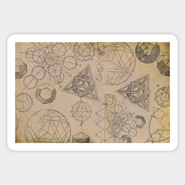 Geometria & geometric forms. Sticker by madhatdesigns